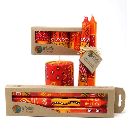 HAND-PAINTED DINNER CANDLES, PAIR (ZAHABU DESIGN)、mySite、g9winljtr