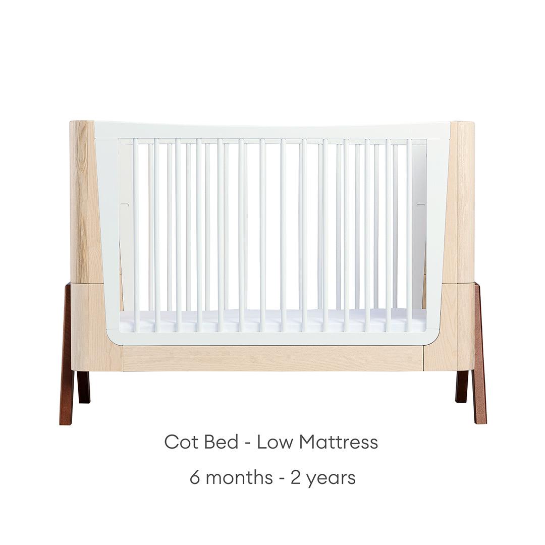  Gaia Baby Hera Cot Bed + Bedside Crib Two Piece Bundle - Natural + Walnut、mySite、merchandisen