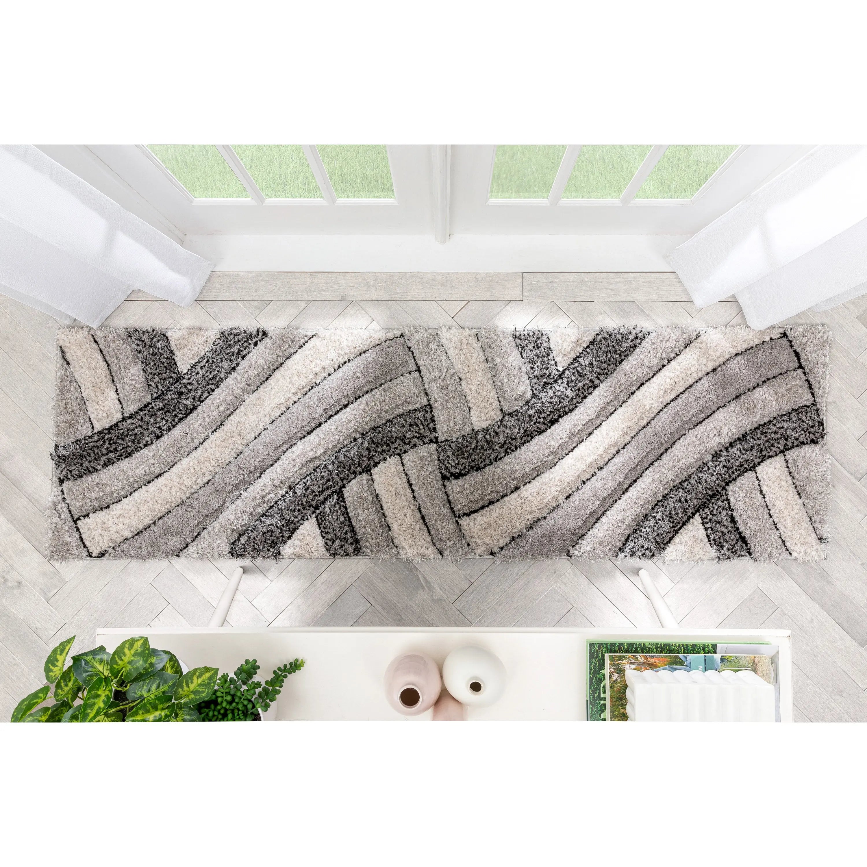 Ucci Grey Modern 3D Textured Shag Rug、mySite、gigharbornorthrealestate