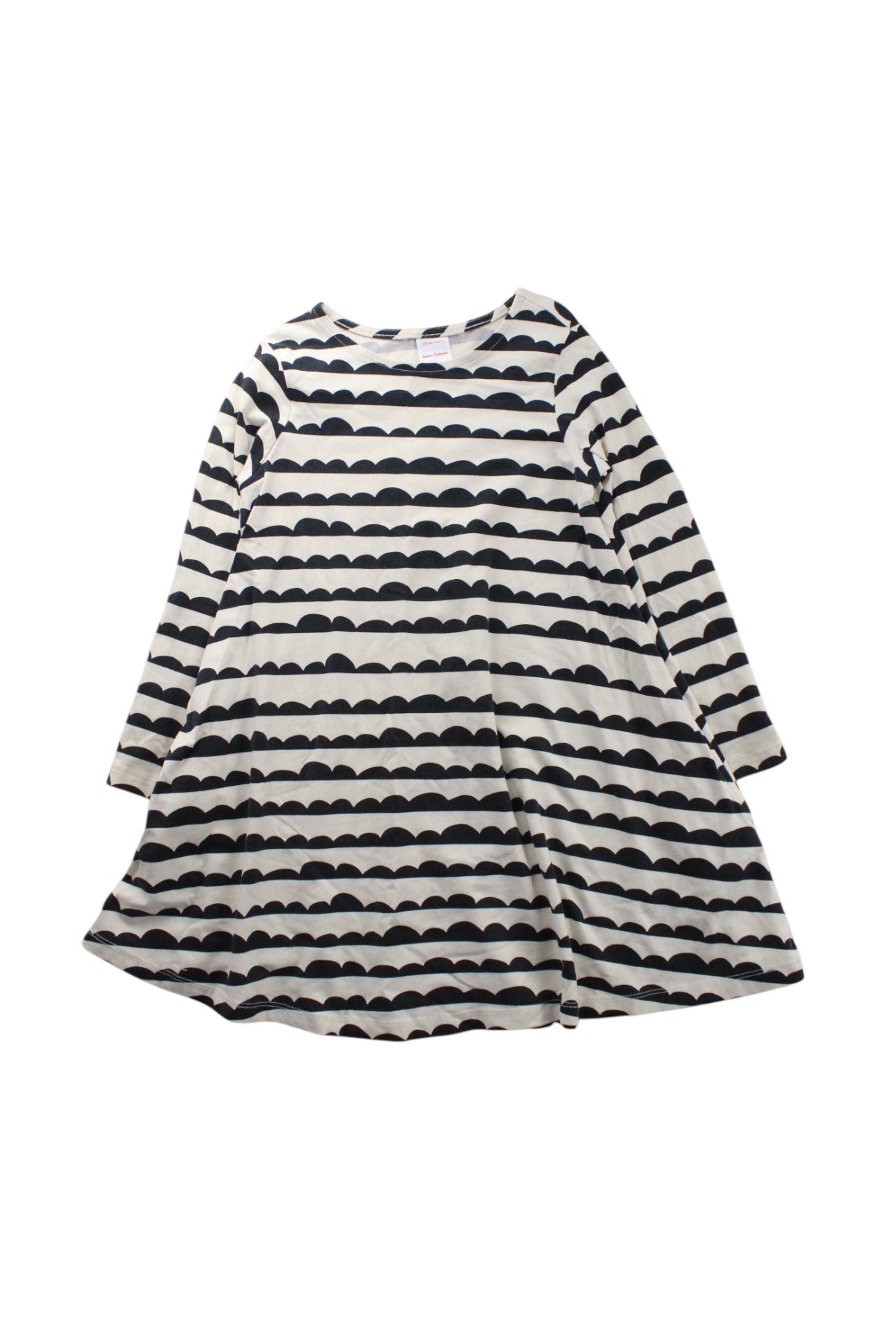 Hanna Andersson Long Sleeve Striped Dress - Size 6-7Y、mySite、g9winljtr
