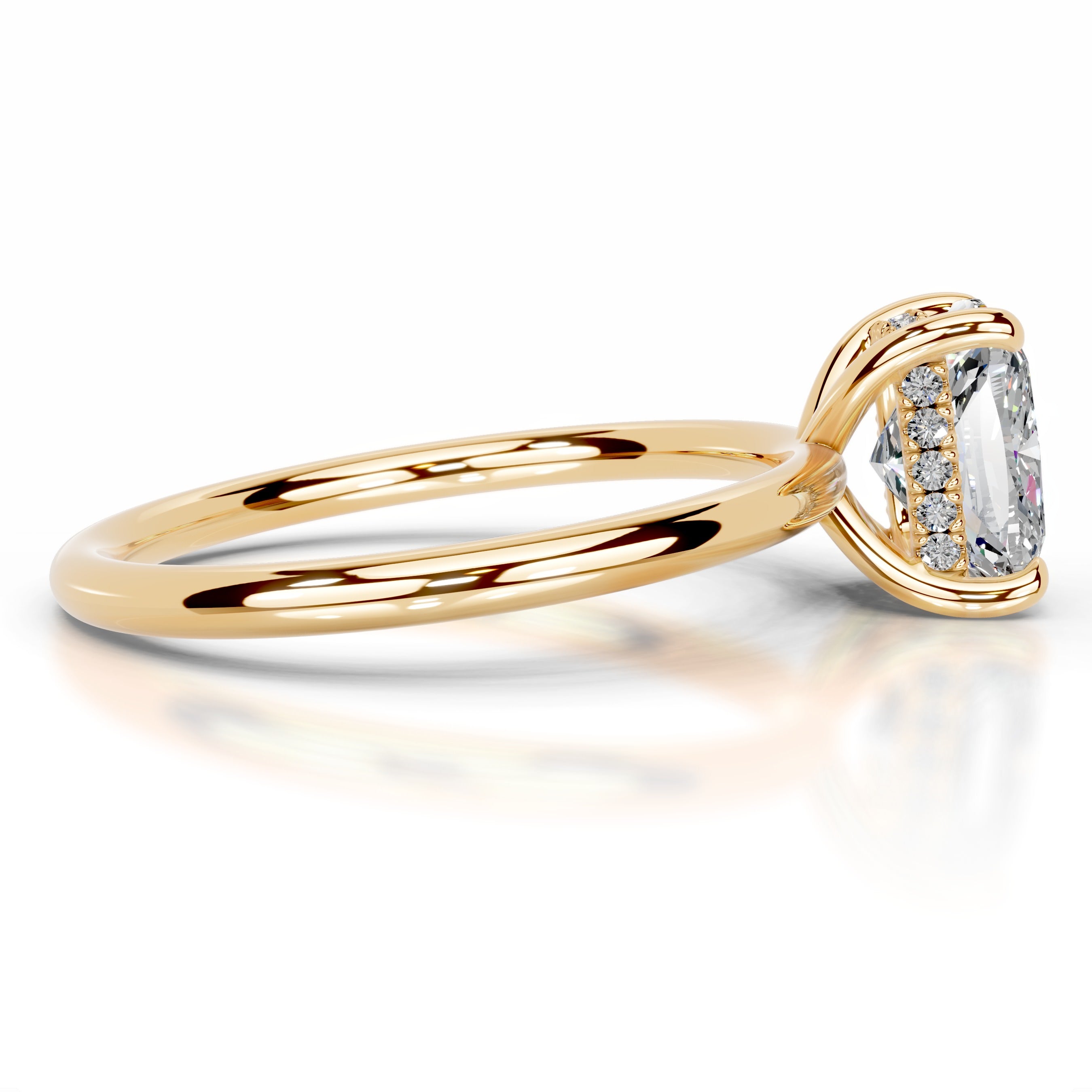 Willow Moissanite & Diamond Ring - 18K Yellow Gold、mySite、hinf8tx79