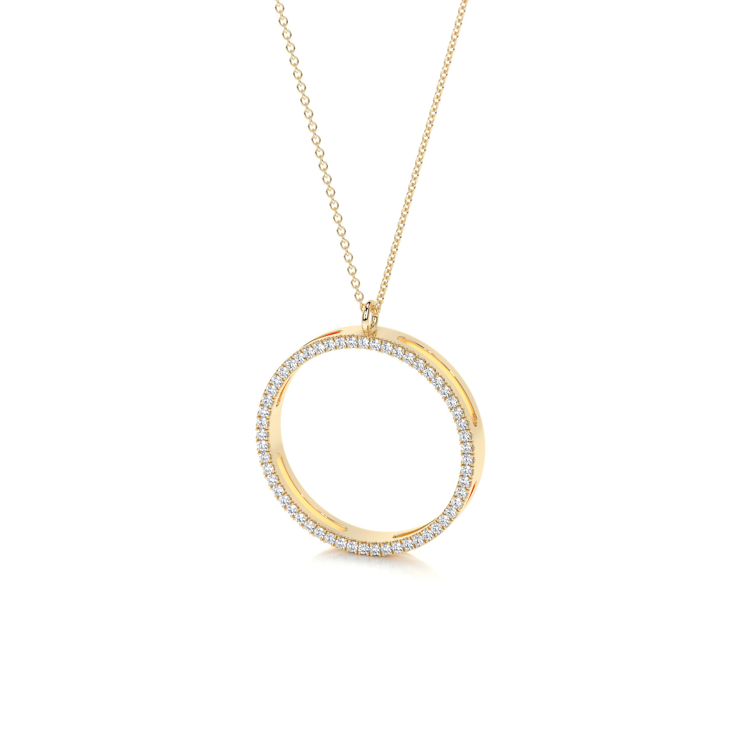 Cali Hoop Lab Grown Diamond Pendant (0.3 Carat) -18K Yellow Gold、mySite、hinf8tx79