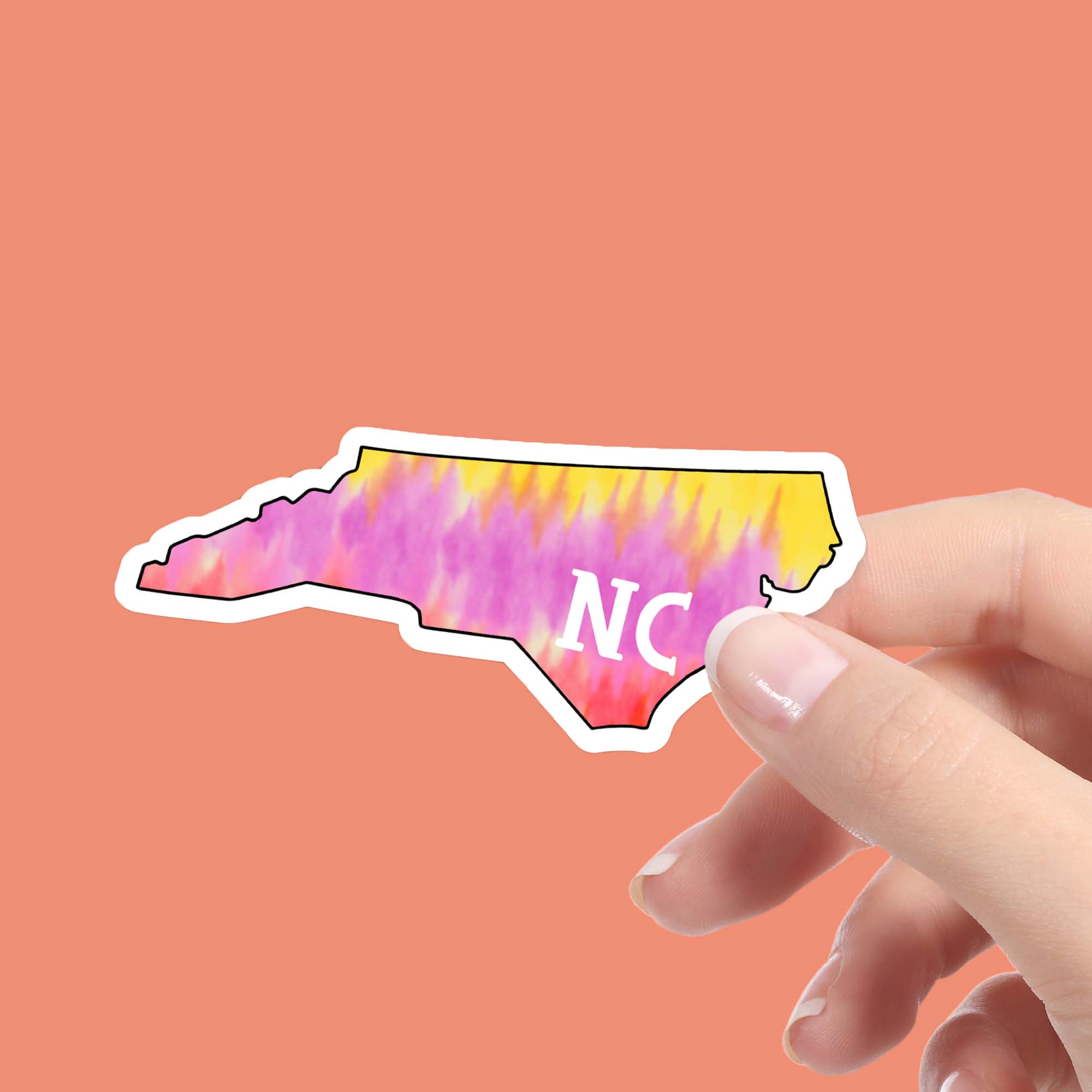  North Carolina Tie Dye Stripes Sticker、mySite、elrpsem3k
