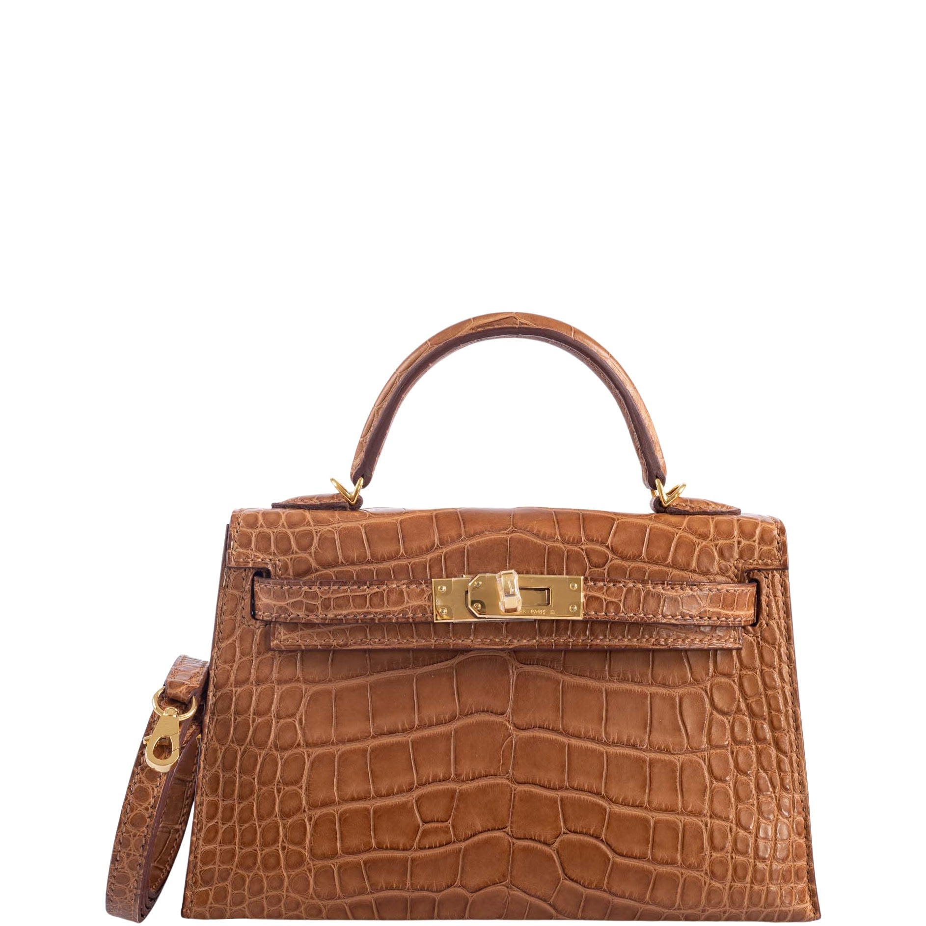 Hermès Kelly 20 Mini II Sellier Gold Matte Alligator Gold Hardware、mySite、garminoutage.com