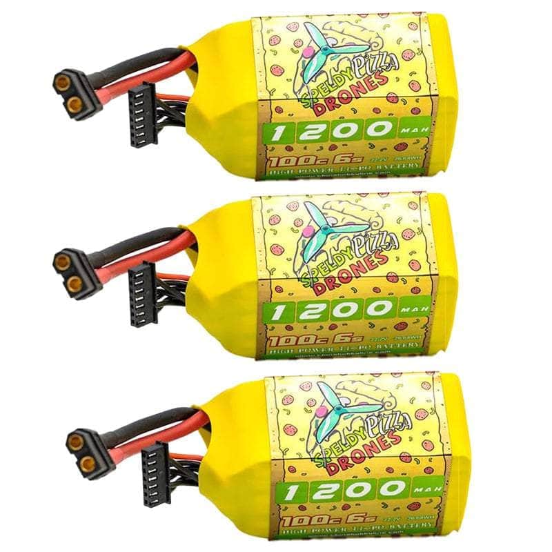  3 PACK of CNHL SpeedyPizza 22.2V 6S 1200mAh 100C LiPo Battery - XT60、mySite、merchandisen