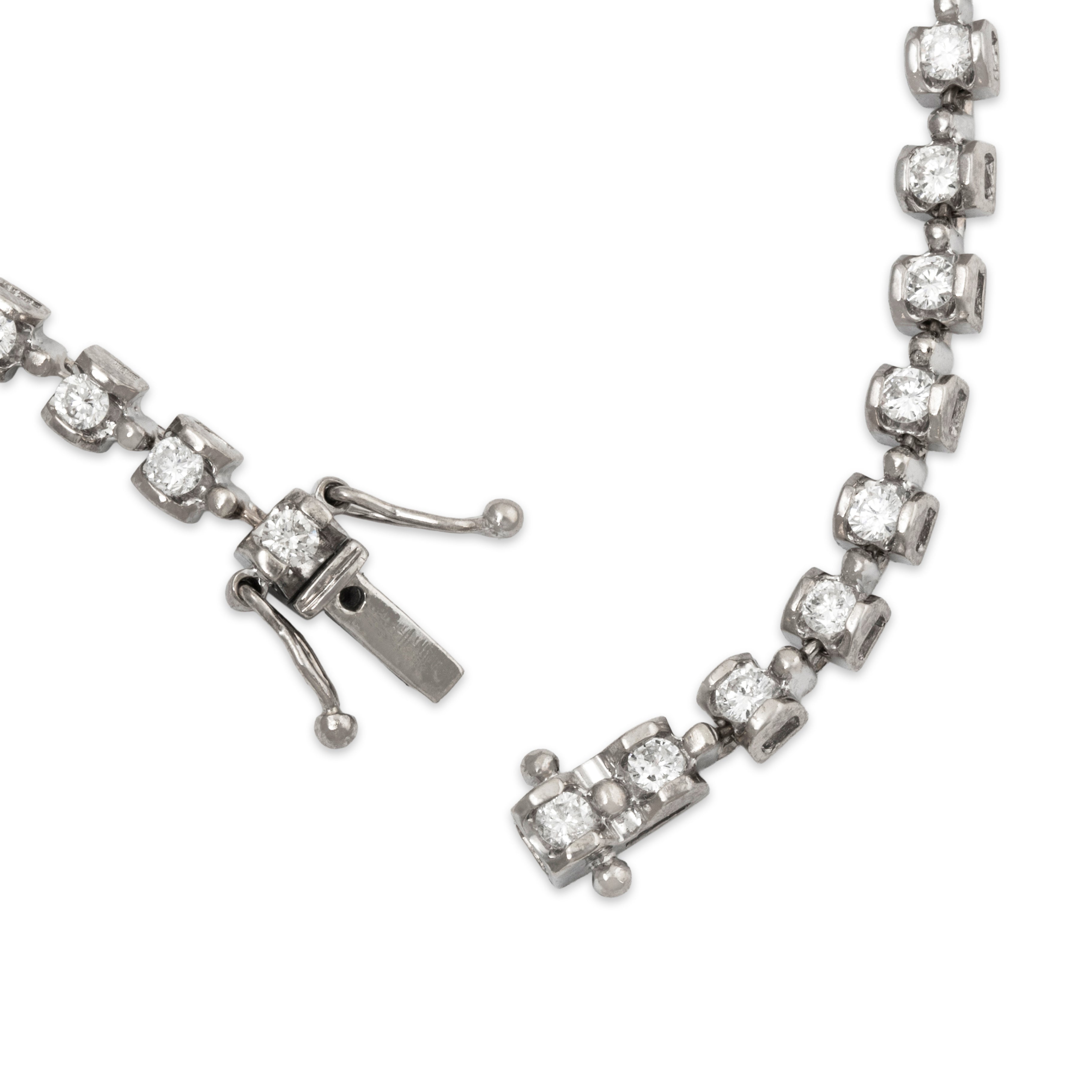 Vintage 18k White Gold 1.482cttw Diamond Timeless Link Tennis Bracelet 6.75、mySite、hinf8tx79