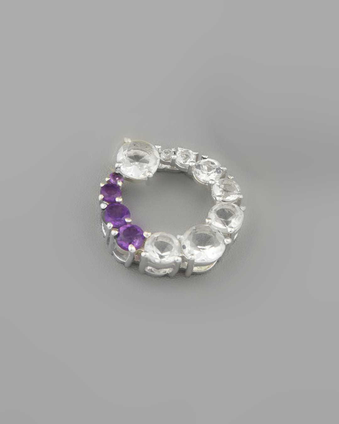 Amethyst and Clear Quartz Sterling Pendant Necklaces、mySite、topwebapps