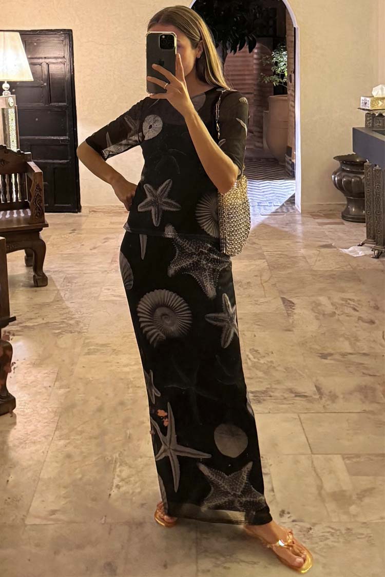 Black Seashell Mesh T Shirt、mySite、solidvoid