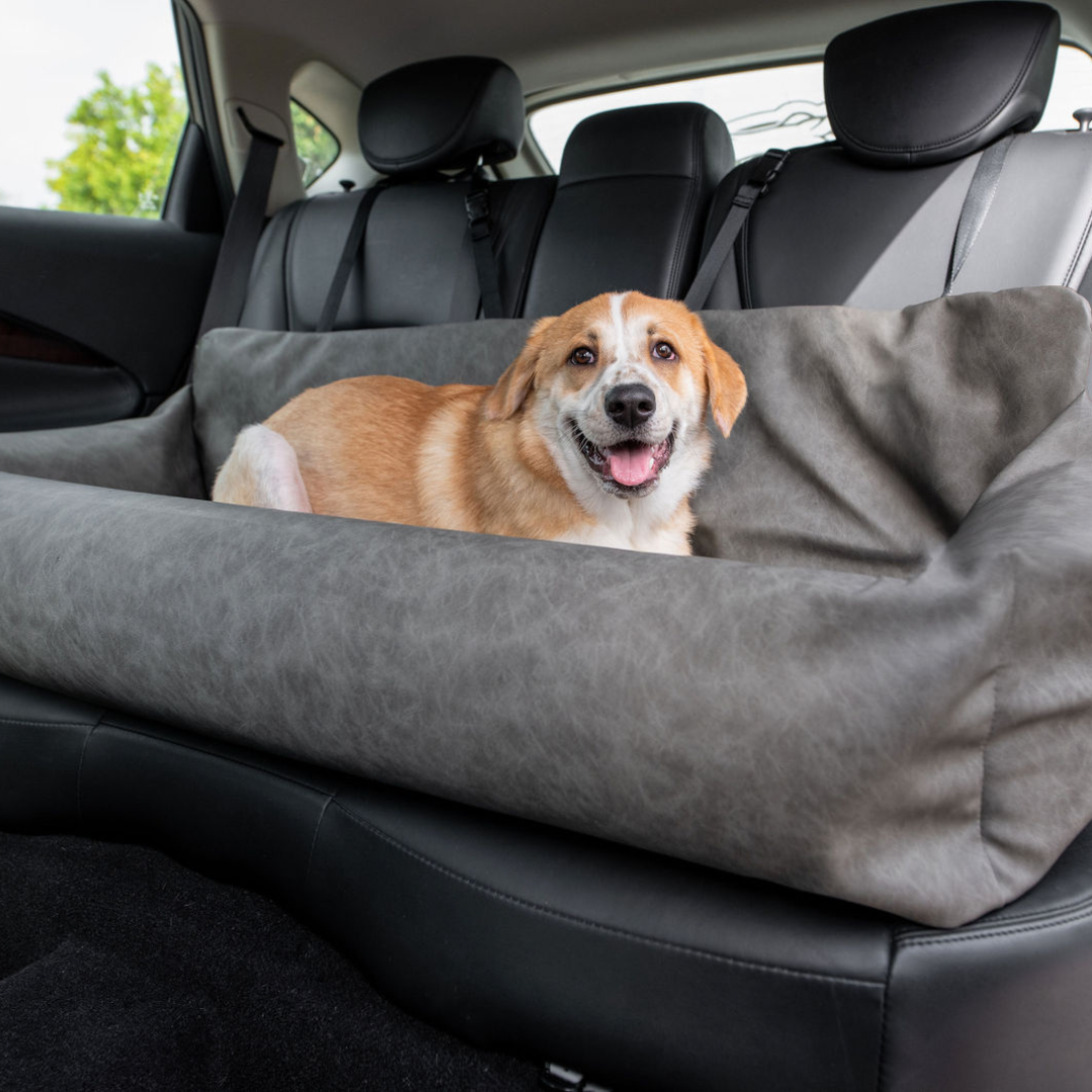 PupProtector™ Faux Leather Memory Foam Dog Car Bed - Slate Gray、mySite、solidvoid