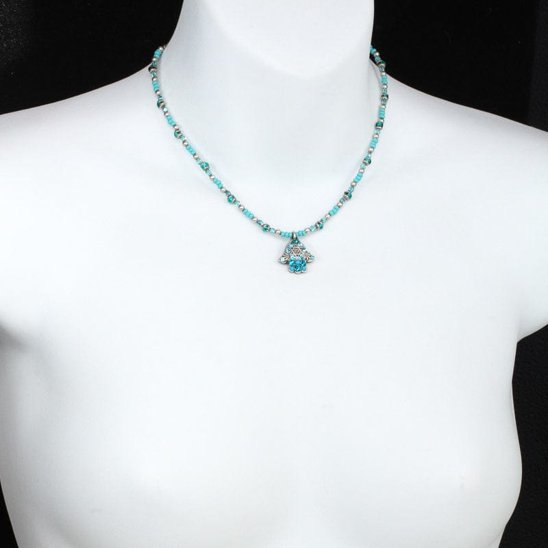 Blue and Sterling Silver Star of David Hamsa Necklace by Michal Golan、mySite、topwebapps