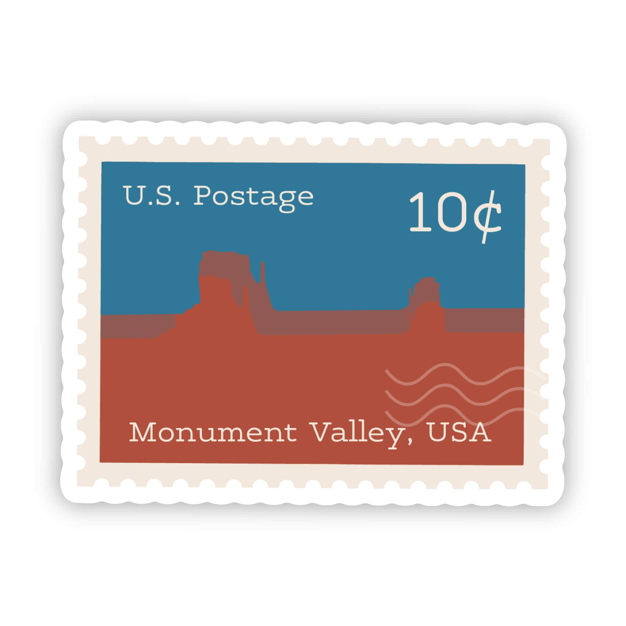 Monument Valley, USA Postage Stamp Sticker、mySite、ghnorth