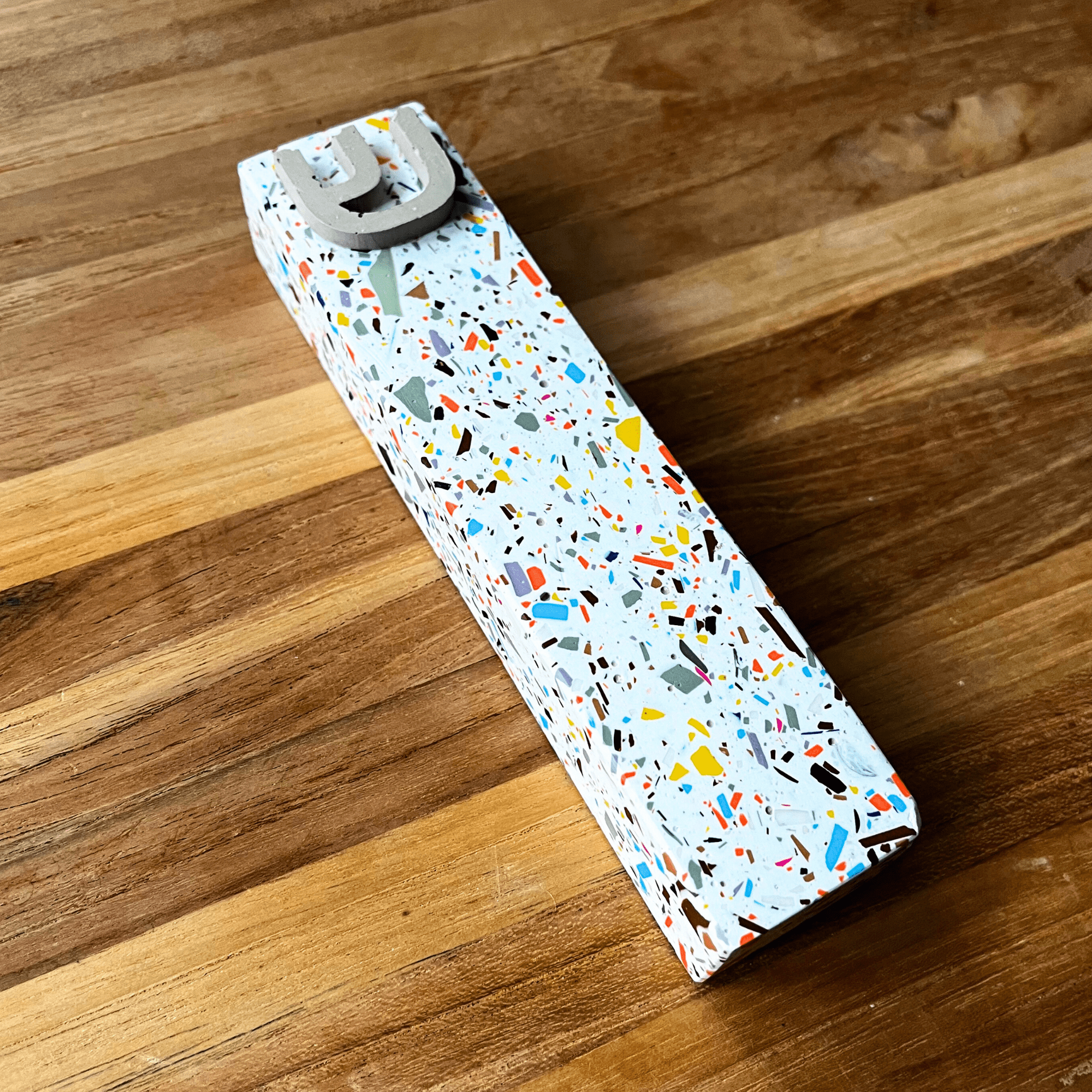 Confetti Cloud White Rainbow Terrazzo Mezuzah、mySite、topwebapps