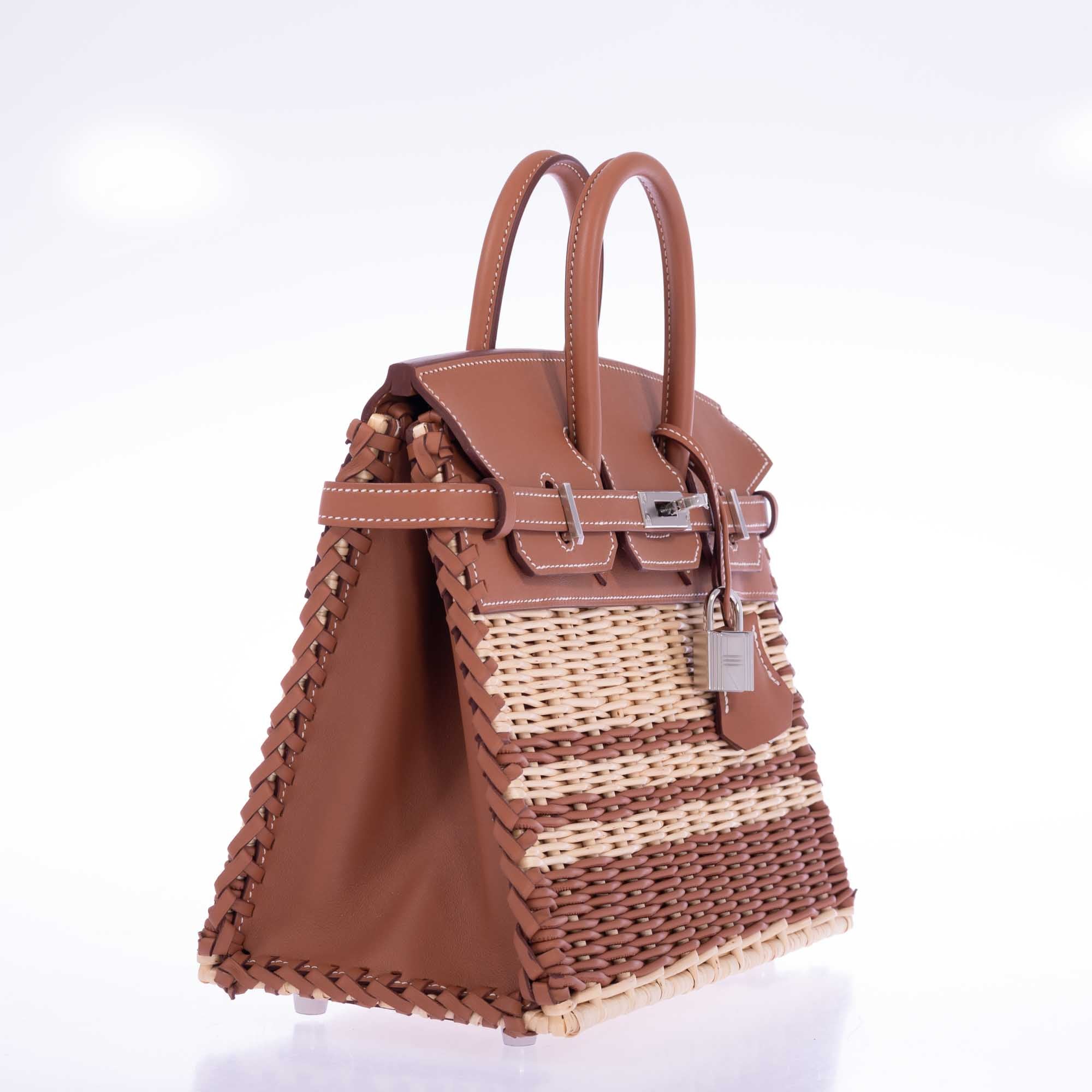 Hermès Picnic Birkin 25 Gold Swift and Stripe Osier Wicker Palladium Hardware、mySite、garminoutage.com