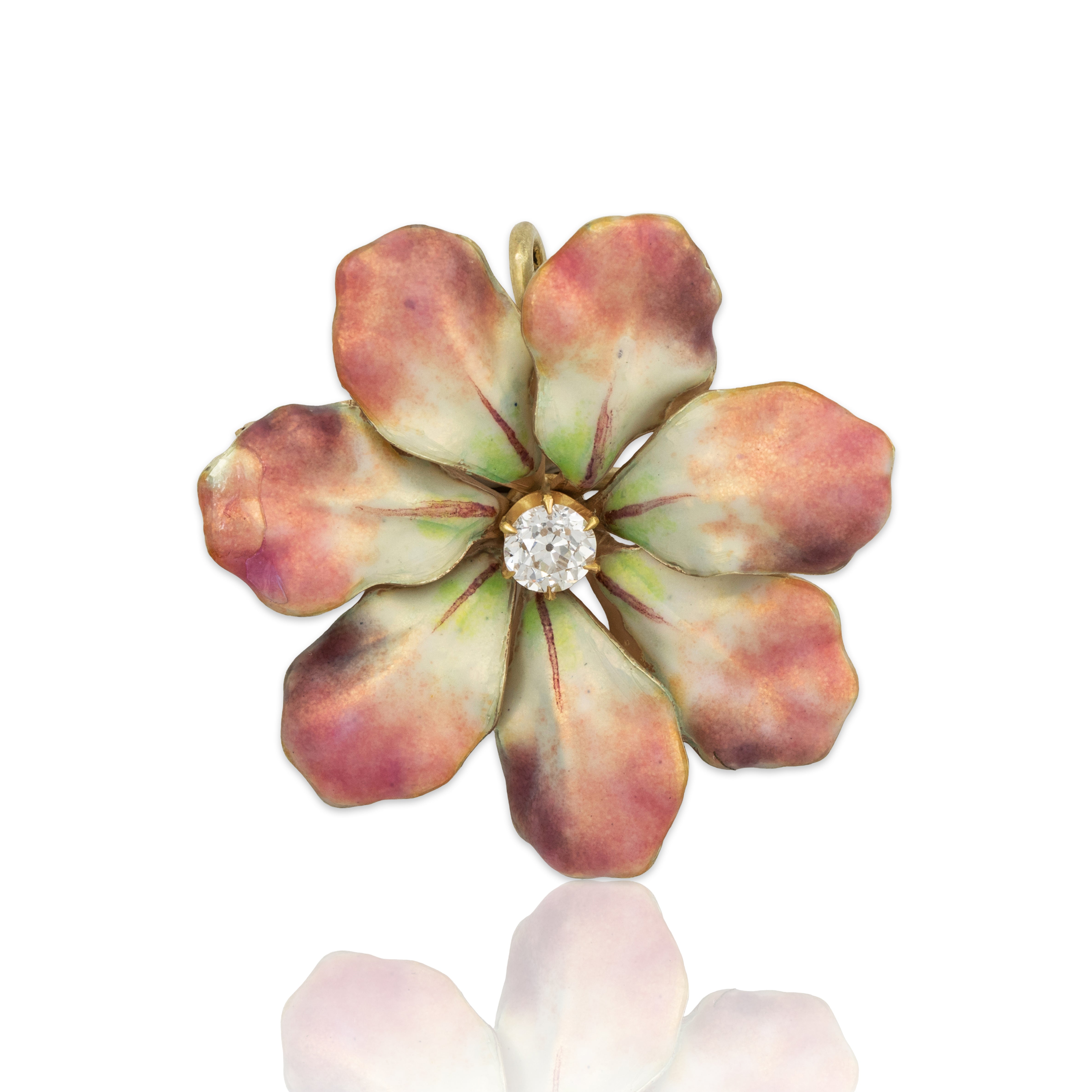 Antique Victorian 14k Yellow Gold .27ct Old Mine Diamond Luminous Pin / Pendant、mySite、hinf8tx79