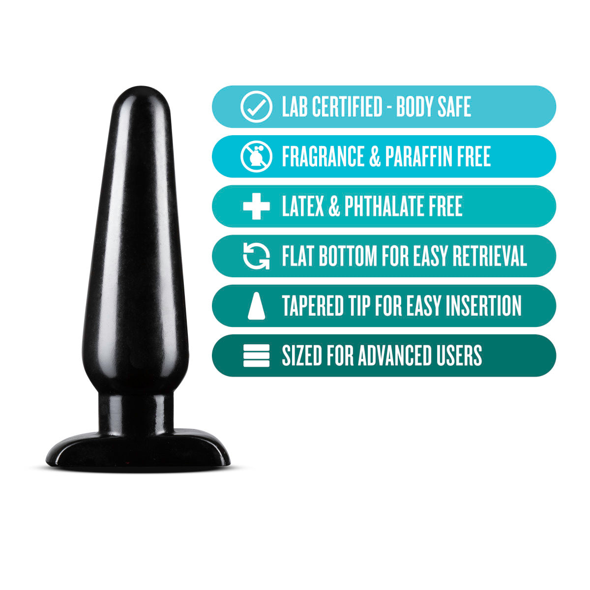 Anal Adventures By Blush® | Basic Black 6.5-Inch Anal Plug、mySite、bottomscart