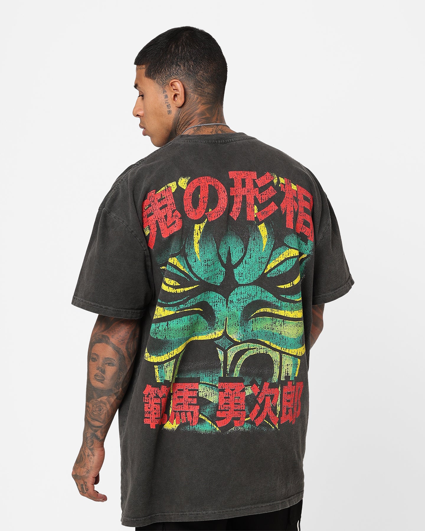 Goat Crew X Baki Yujiro Heavyweight Vintage T-Shirt Black Wash、mySite、zt4zffjzw