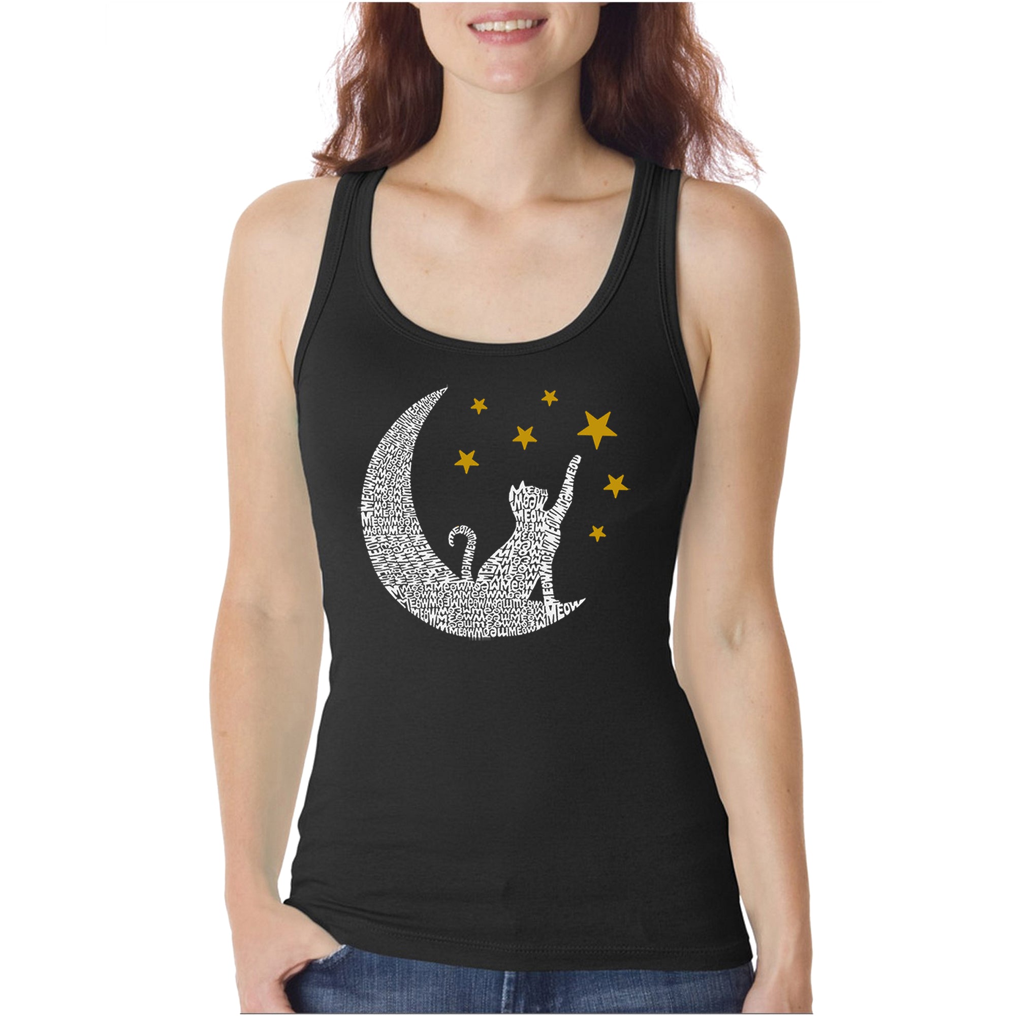 Cat Moon - Women's Word Art Tank Top、mySite、camillekostekn