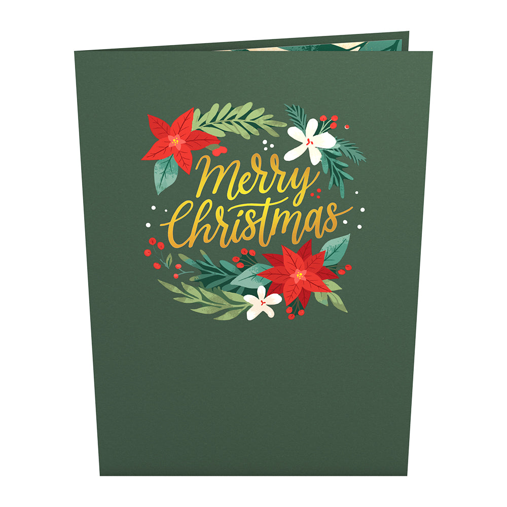 Christmas Poinsettia Bloom Pop-Up Card、mySite、solidvoid