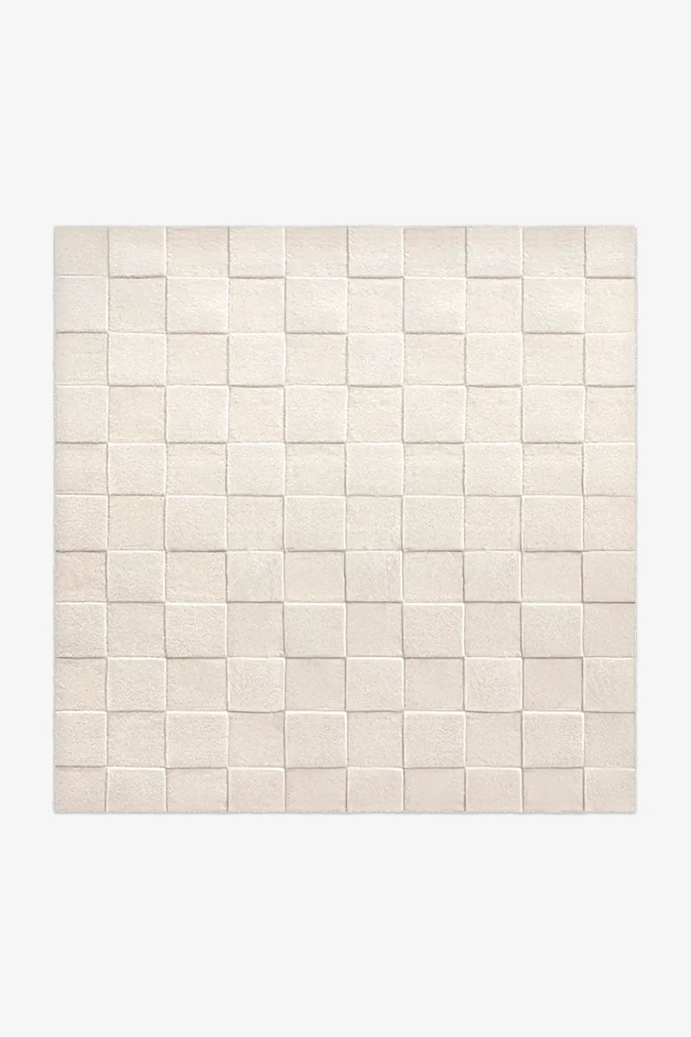 Soft Cream Checkered Hand Tufted Square Wool Rug、mySite、gigharbornorthrealestate