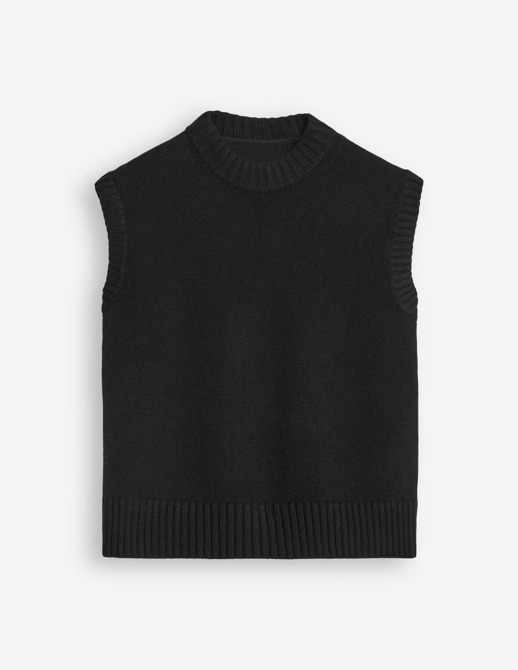 Chunky Cashmere Crew Neck Tank-Black、mySite、ashleygrahame
