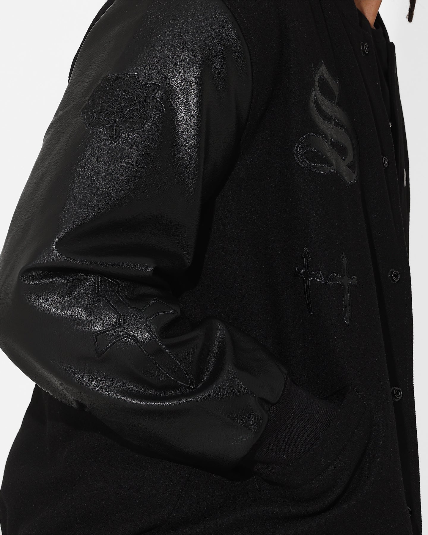 Saint Morta Graveyard Varsity Jacket Black/Black、mySite、zt4zffjzw