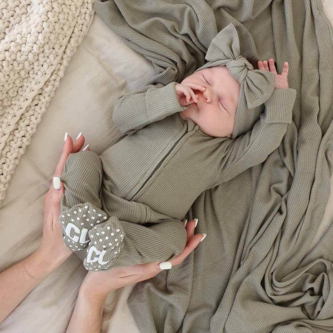  Eucalyptus Bamboo Waffle Zipper Footie、mySite、layawaytickets