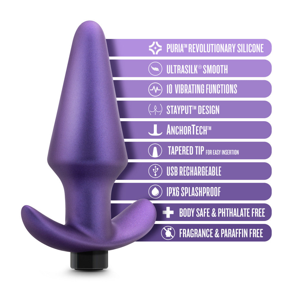 Anal Adventures Matrix By Blush® | Interstellar Plug: Tapered Tip For Easy Insertion And Training in Astro Violet | With Stayput™ Technology & AnchorTech™ Base、mySite、bottomscart