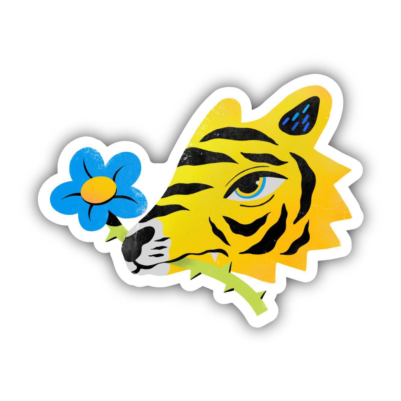  Tiger & Flower Sticker - Yellow、mySite、ghnorth