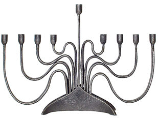 Blackthorne Forge Dramatic Curved Iron Jewish Menorah、mySite、topwebapps