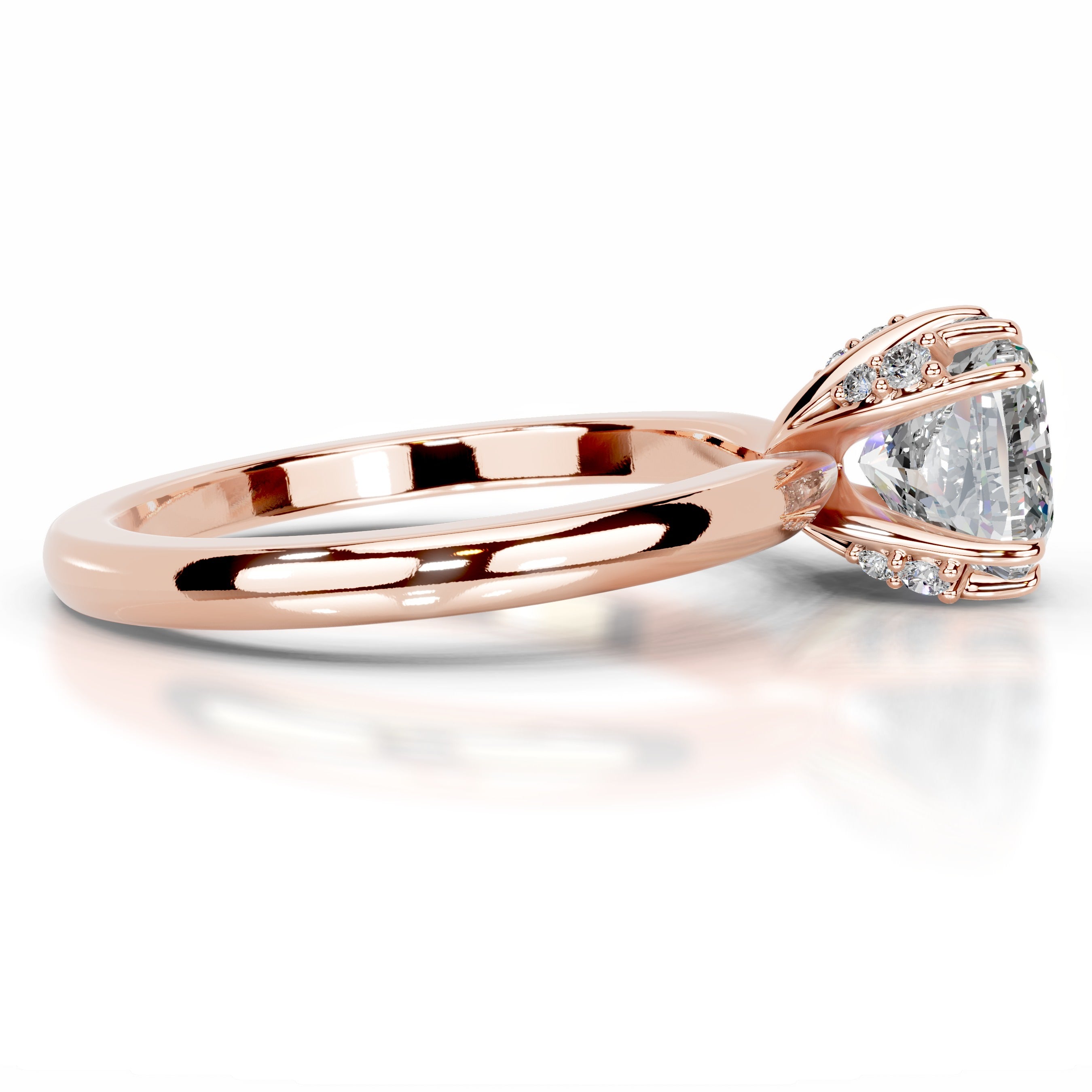 Andora Moissanite & Diamond Ring - 14K Rose Gold、mySite、hinf8tx79