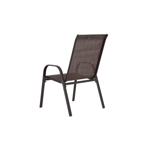 4 Piece Patio Chairs, Outdoor Camping Chairs with Breathable Textilene Fabric, Set of 2 Garden Chairs with Armrest High Backrest for Garden Patio Pool Beach Yard Space Saving ( Brown)、、casual