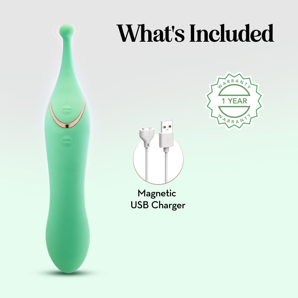 Blush Collection | Stella 7 Inch Dual-Ended Clitoral G-Spot Vibrating Wand With Precision Stimulation – In Green、mySite、bottomscart