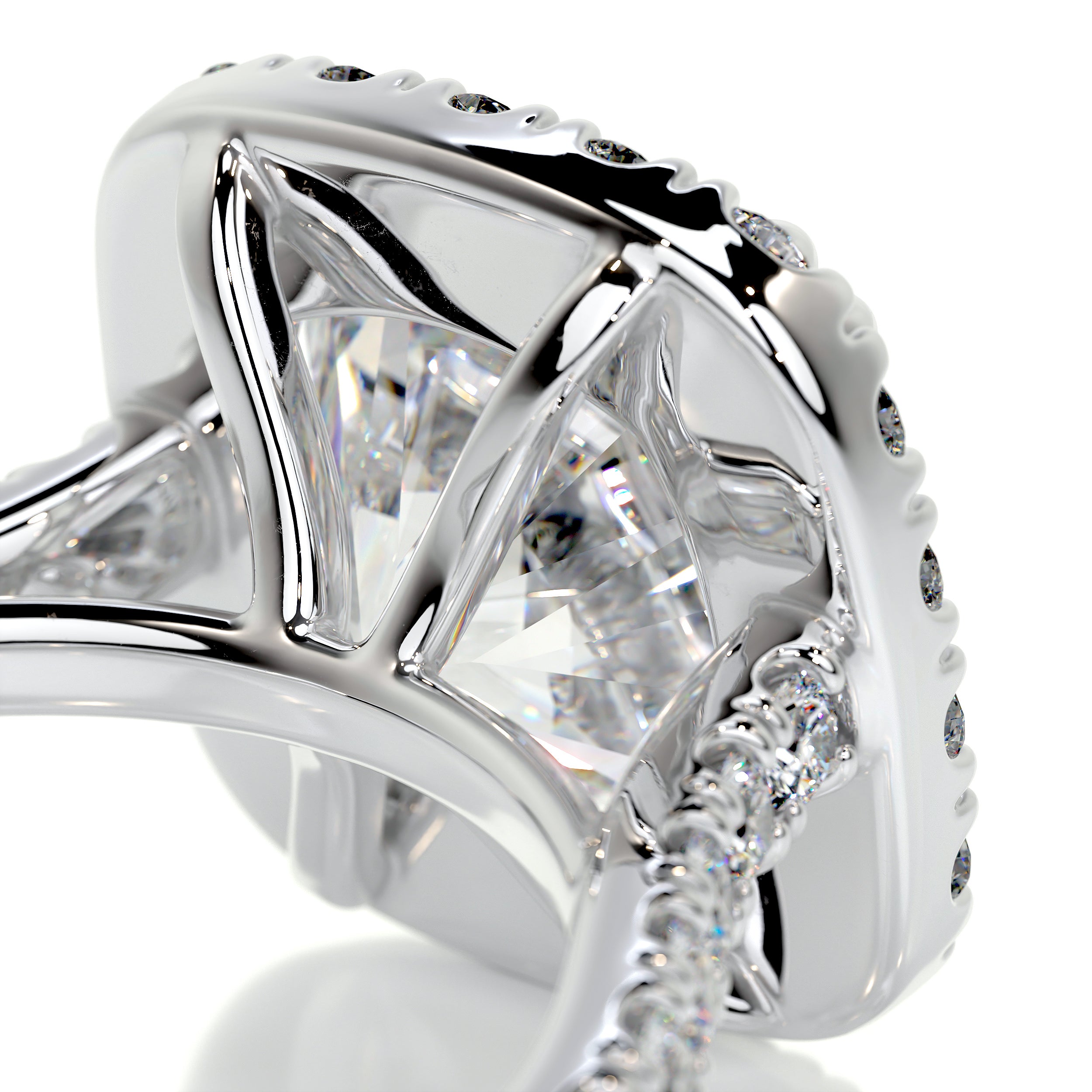 Jacqueline Moissanite & Diamond Ring -18K White Gold、mySite、hinf8tx79