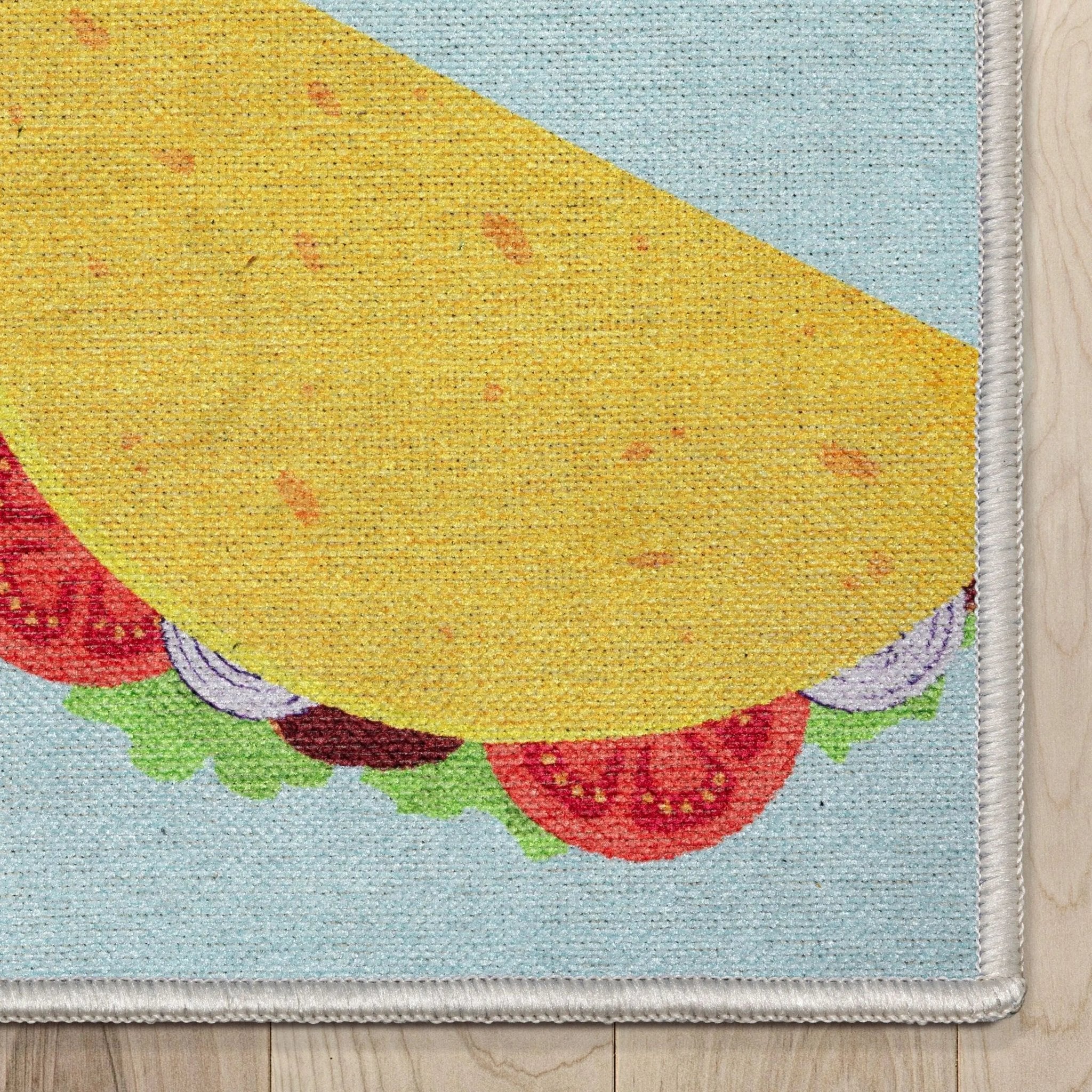 Multi Tacos Novelty Multi Blue Flat-Weave Rug、mySite、gigharbornorthrealestate