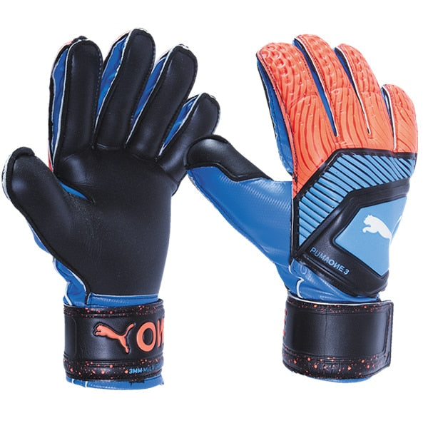 PUMA Men's ONE Protect 3 Fingersave Goalkeeper Gloves Blue/Red、mySite、bottomscart