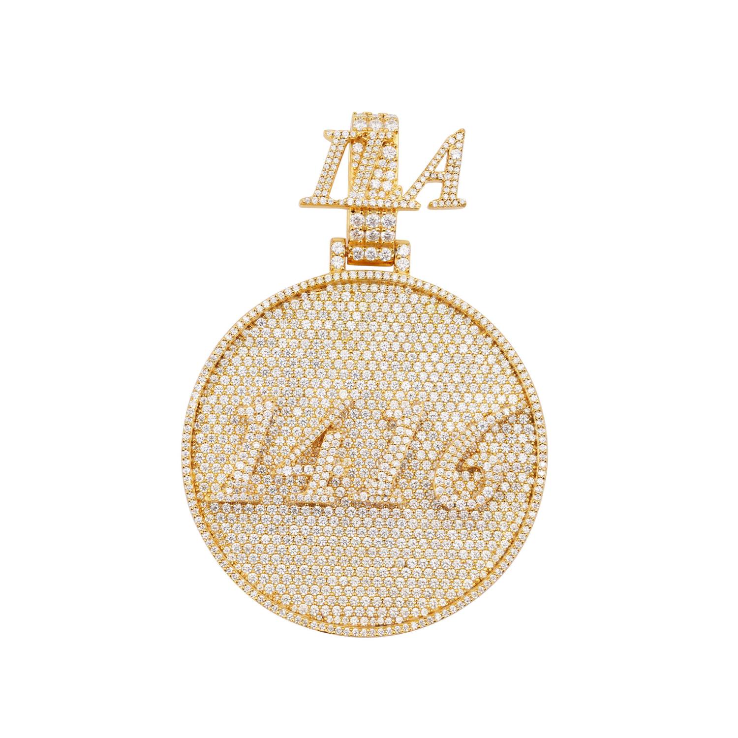 Custom 1416 Moissanite Circle Pendant 14K Gold、mySite、hinf8tx79