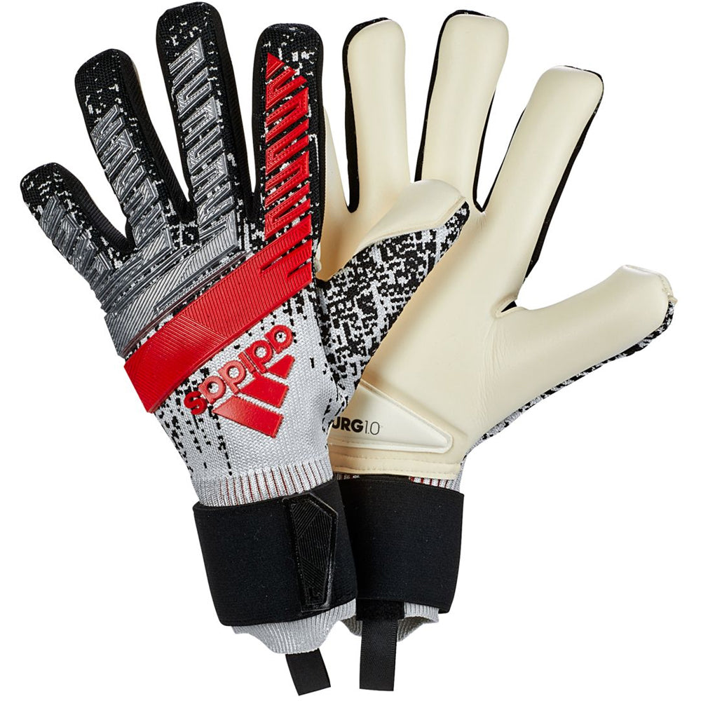 adidas Men's Predator Pro Promo Goalkeeper Gloves Silver/Black/Red、mySite、noshort
