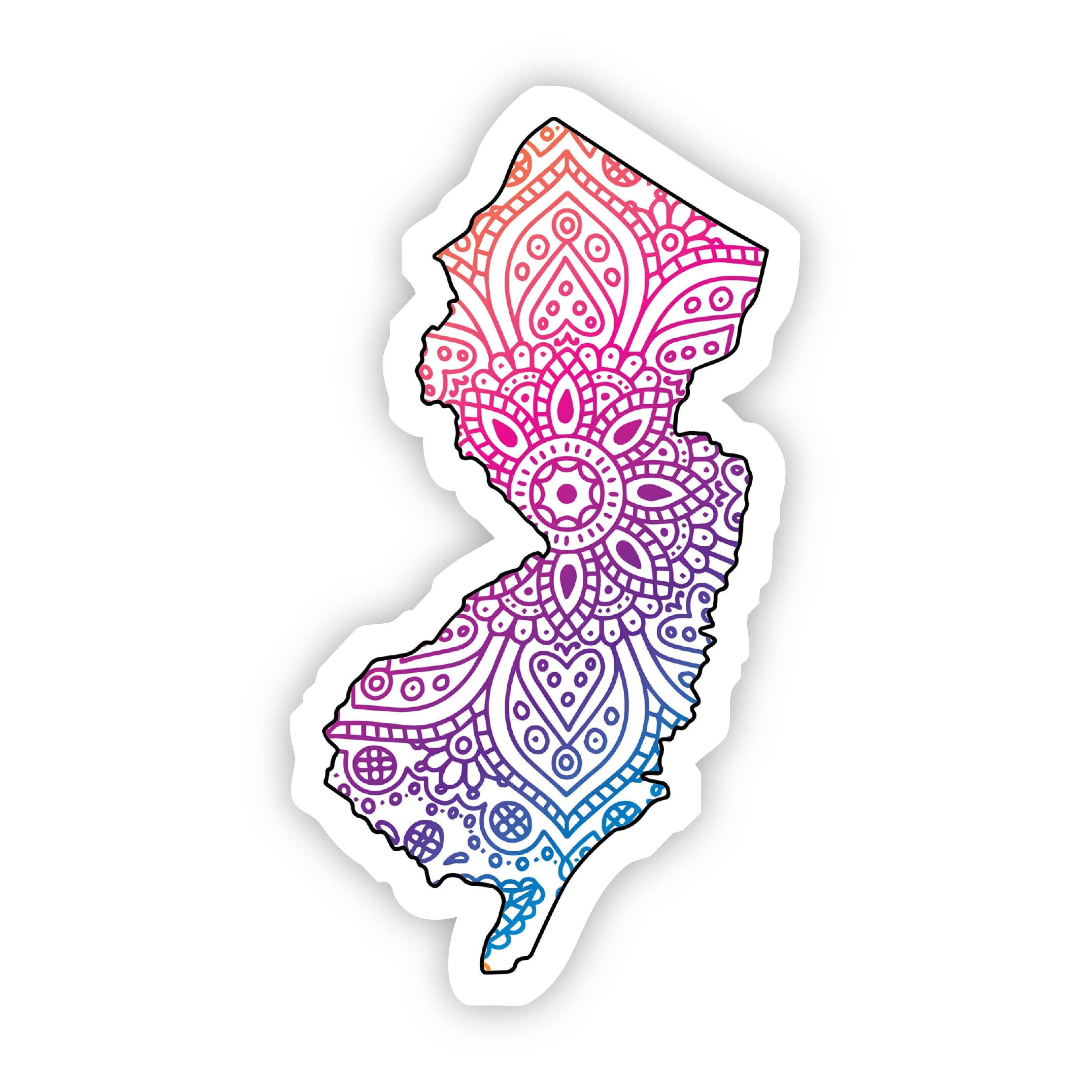  New Jersey Mandala Pattern Sticker、mySite、elrpsem3k