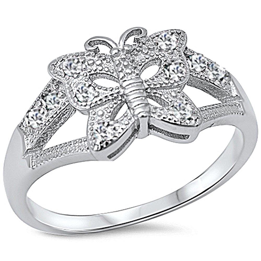 Butterfly Rings 2 Styles in Sterling Silver with CZ Beautiful!、mySite、g9winljtr