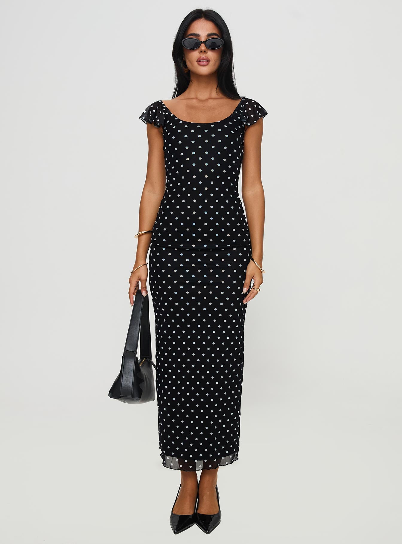 Sandberg Maxi Dress Black Polka Dot、mySite、solidvoid