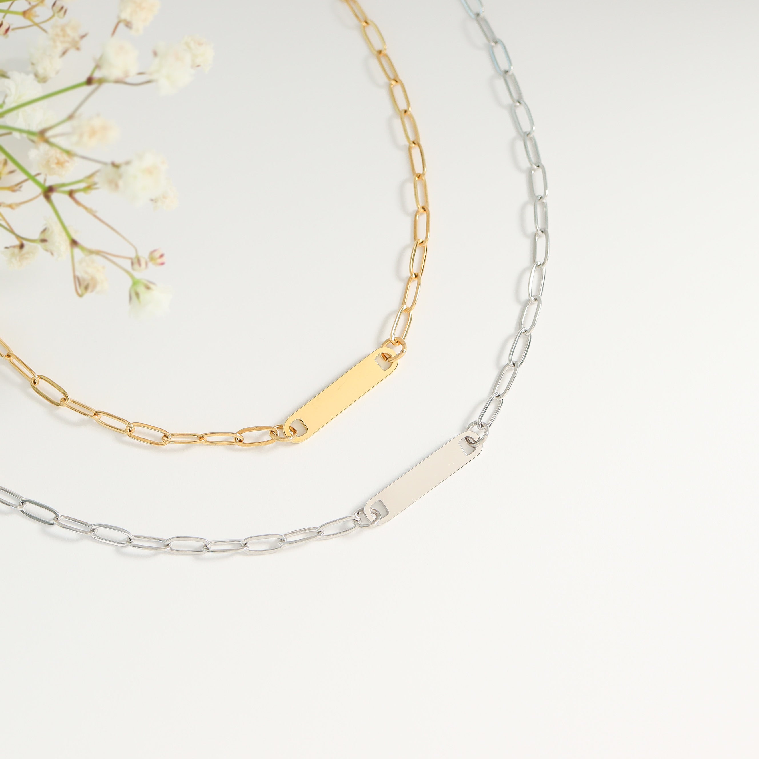 Stainless Steel Paperclip Connector Chain Necklace / CHN0081、mySite、dreamappss