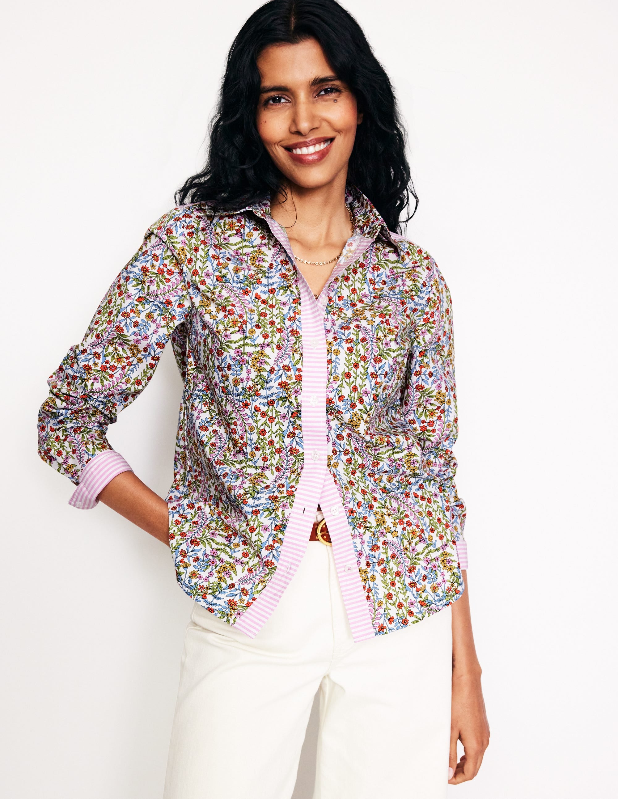  Sienna Cotton Shirt-Ivory, Foliage Buds、mySite、ashleygrahame