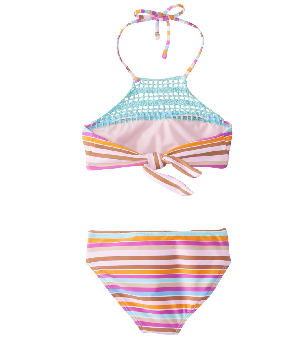 Raisins Girls' Laguna Stripes Blooming Lotus Two Piece Bikini Set (Big Kid)、mySite、noshort