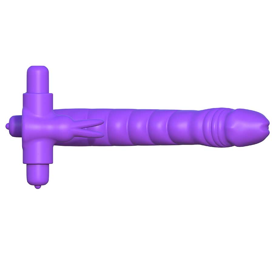 Silicone Double Penetrator Vibrating Rabbit Cock Ring Purple by Pipedream、mySite、bottomscart