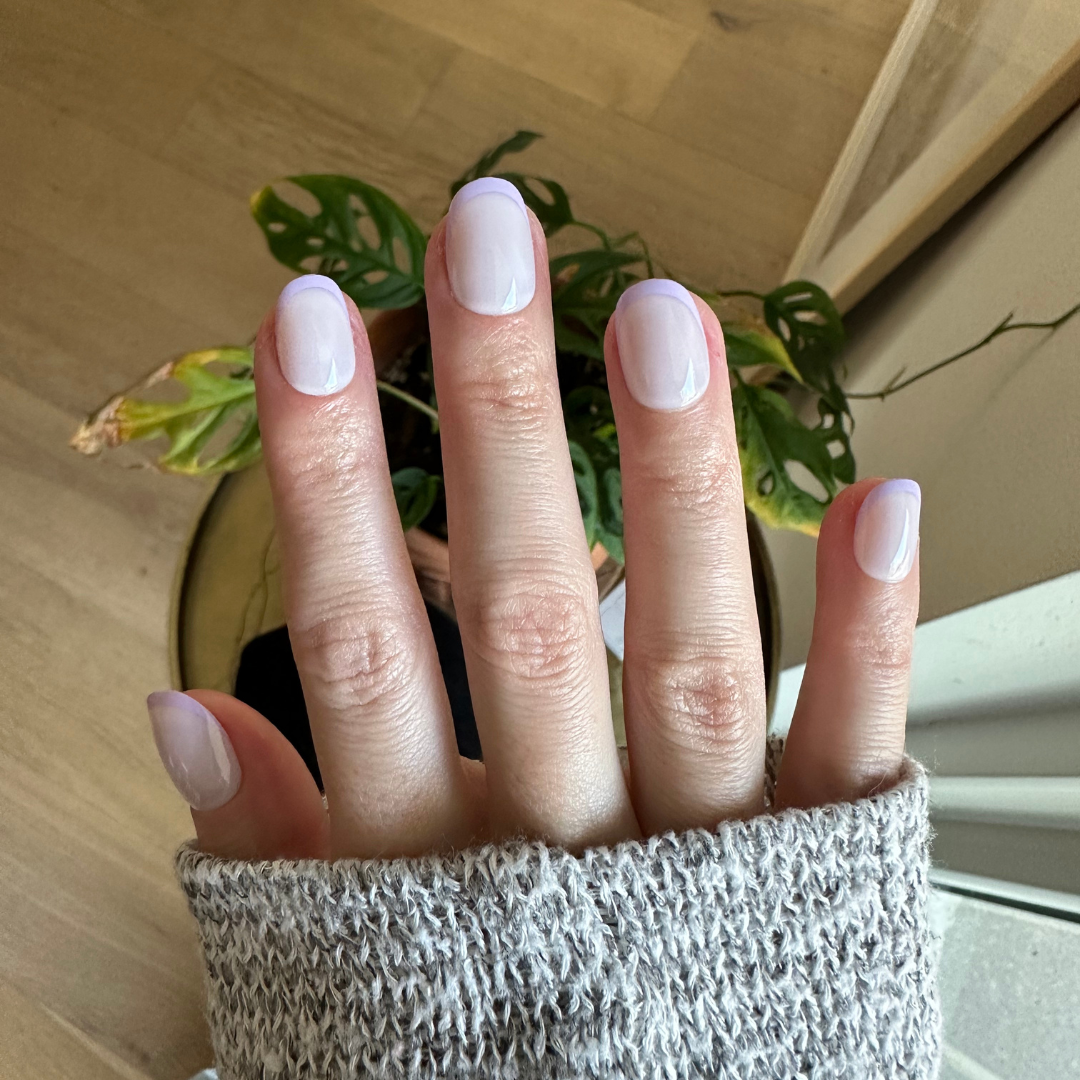Tonal Lavender French | Extra Short | Round - Tab Press-On、mySite、solidvoid