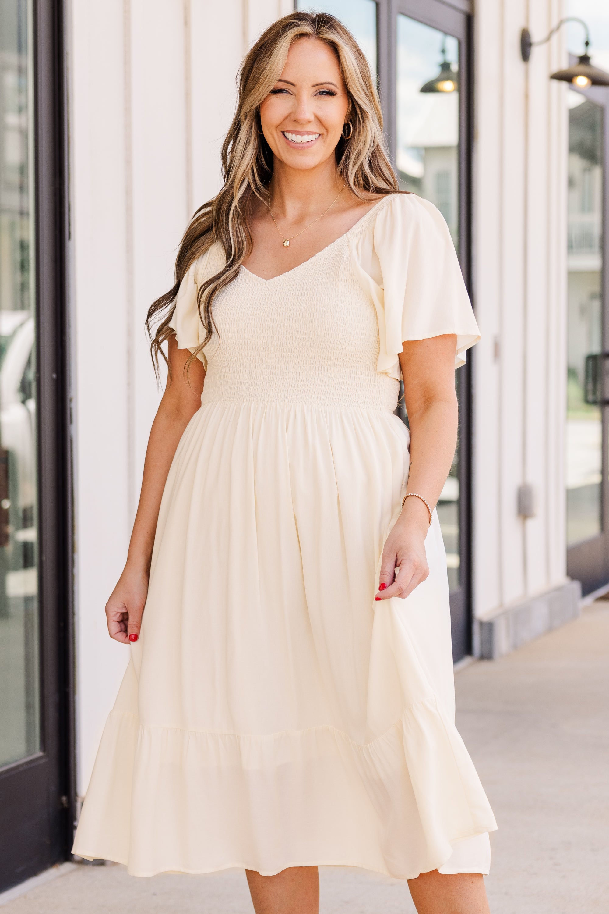  Can't Be Outdone Dress, Cream、mySite、justintrudeaud