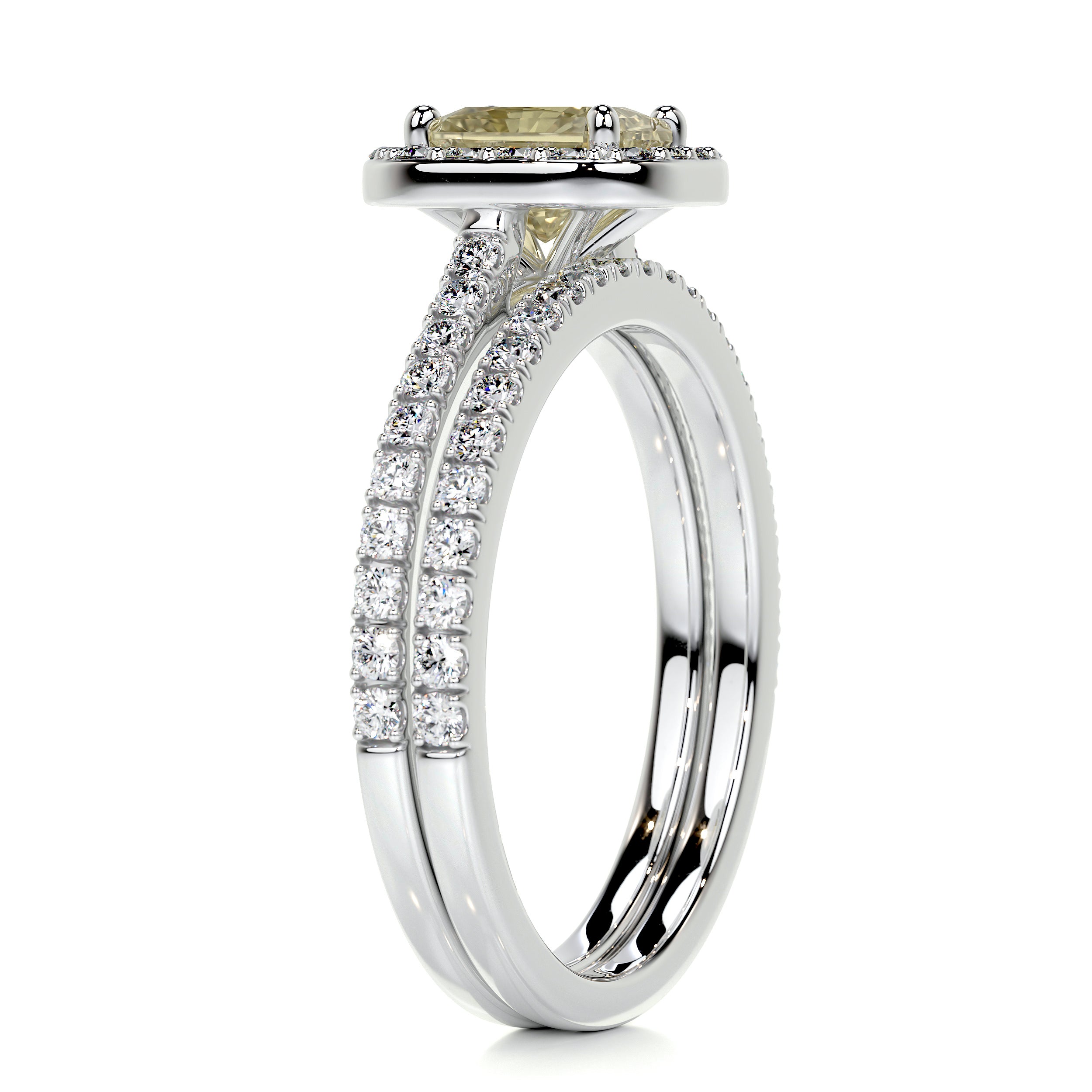 Cora Fancy Diamond Bridal Set -18K White Gold、mySite、hinf8tx79