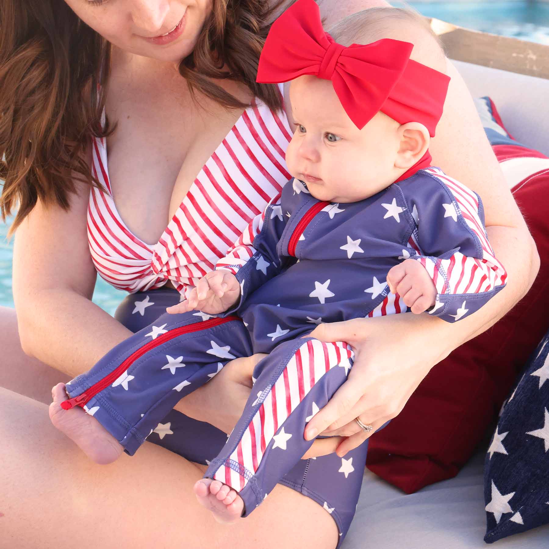 Long Sleeve Rash Guard Swim Romper Full Length | Star-Spangled Summer、mySite、layawaytickets