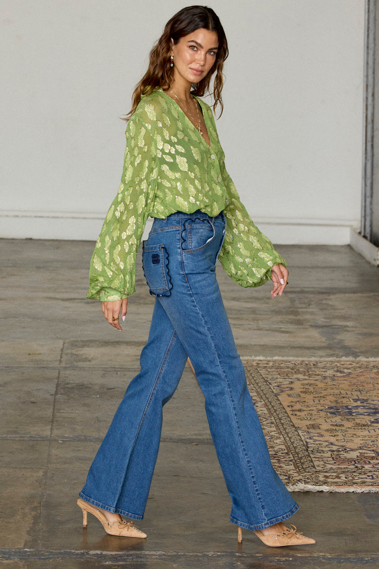 Green Jacquard Miley Shirt、mySite、solidvoid