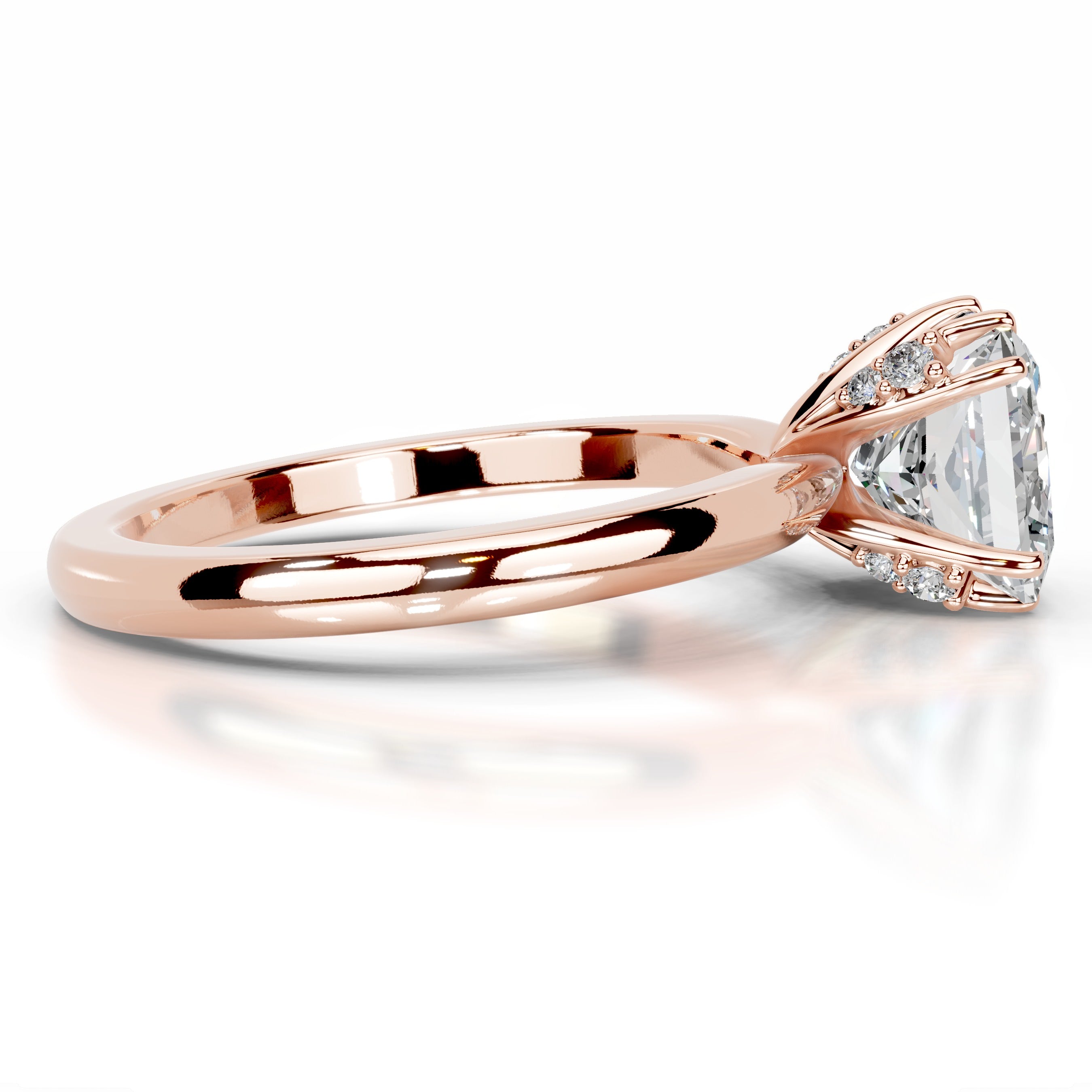 Collerina Moissanite & Diamond Ring - 14K Rose Gold、mySite、hinf8tx79